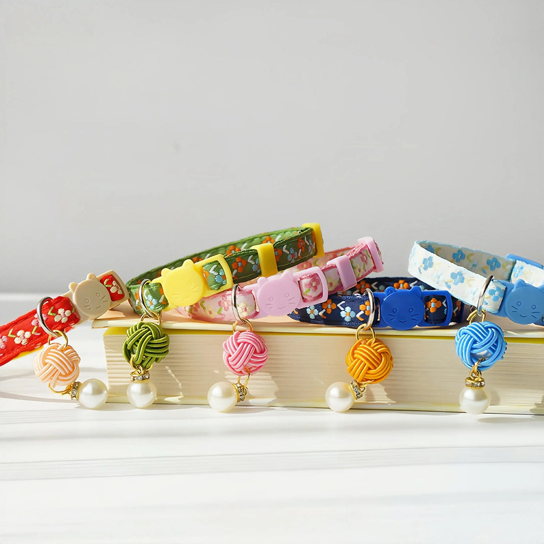 Paw Journeys Broken Flower Chinese Knot Cat Collar-2