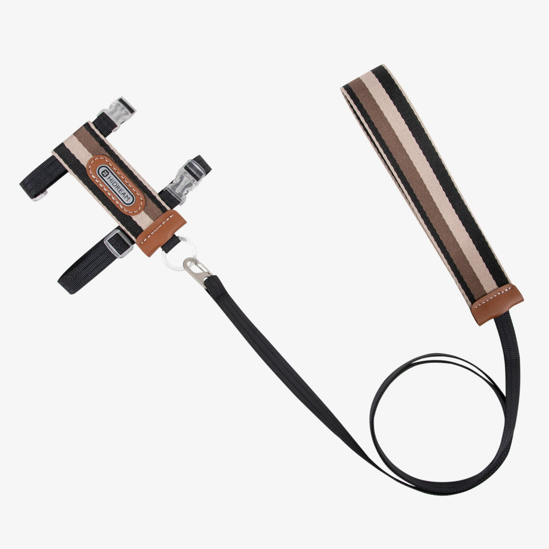 Striped Cat Harness And Leash Black