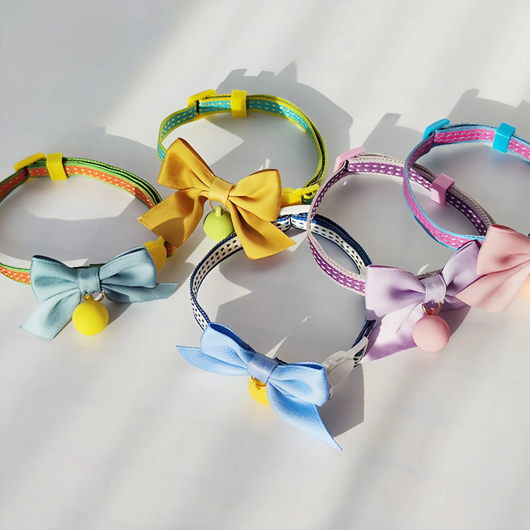 Paw Journeys Satin Butterfly Bow Cat Collar-2