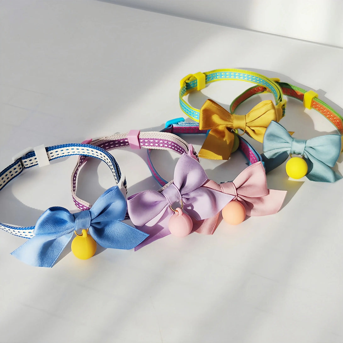 Paw Journeys Satin Butterfly Bow Cat Collar-3