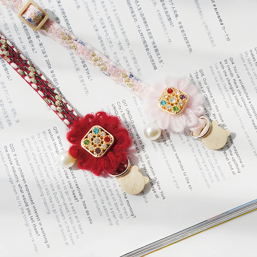 Paw Journeys Tulle Flower Cat Collar-09