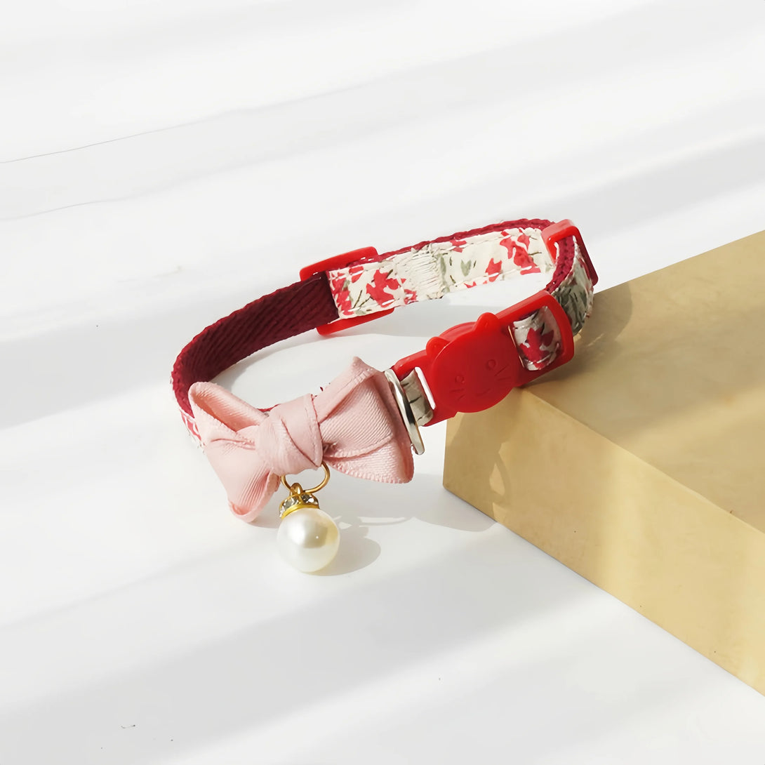 Paw Journeys Vintage Bow Tie Cat Collar Red