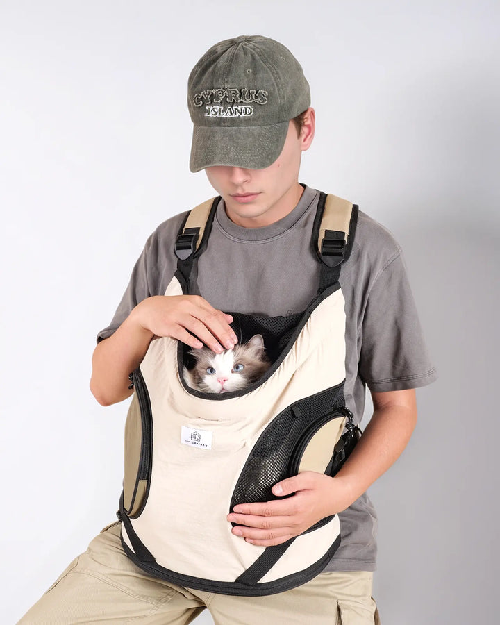 Front Carrying Tote Pet Backpack-Brown-Scene2