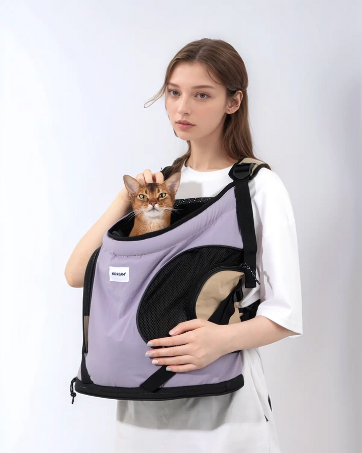 Front Carrying Tote Pet Backpack-Purple-Scene