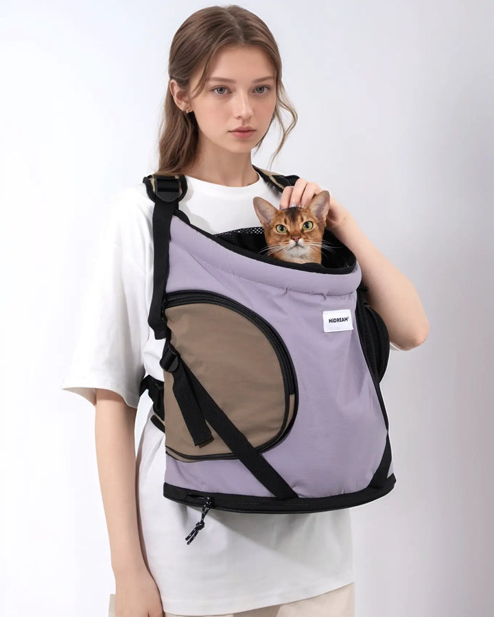 Front Carrying Tote Pet Backpack-Purple-Scene2